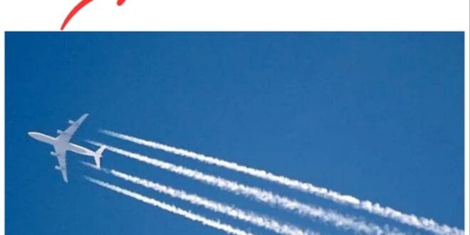 Why do aircraft leave contrails in the sky?