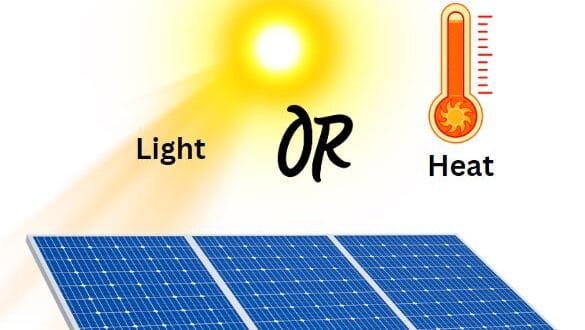 Do solar panels use light or heat?